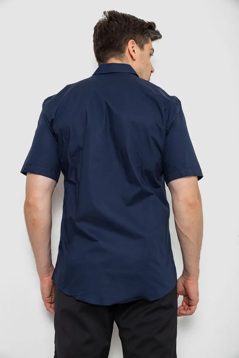 Сорочка чоловіча однотонна, колір синій, 214R7118 4