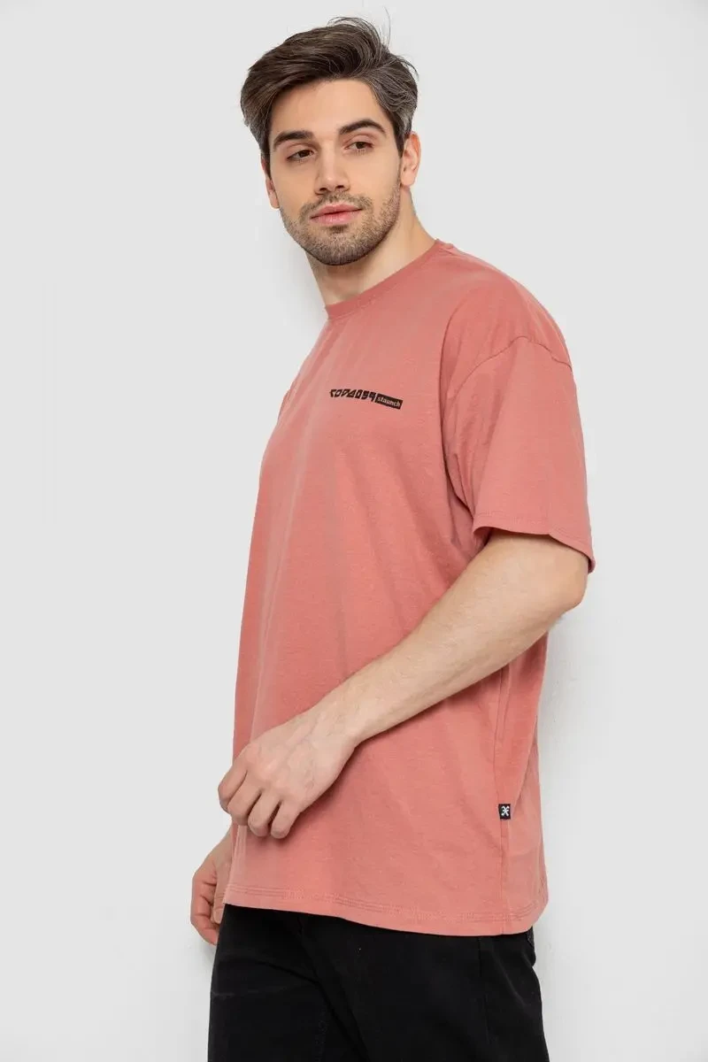 Футболка чоловіча з принтом, колір темно-кораловий, 244R2127 3