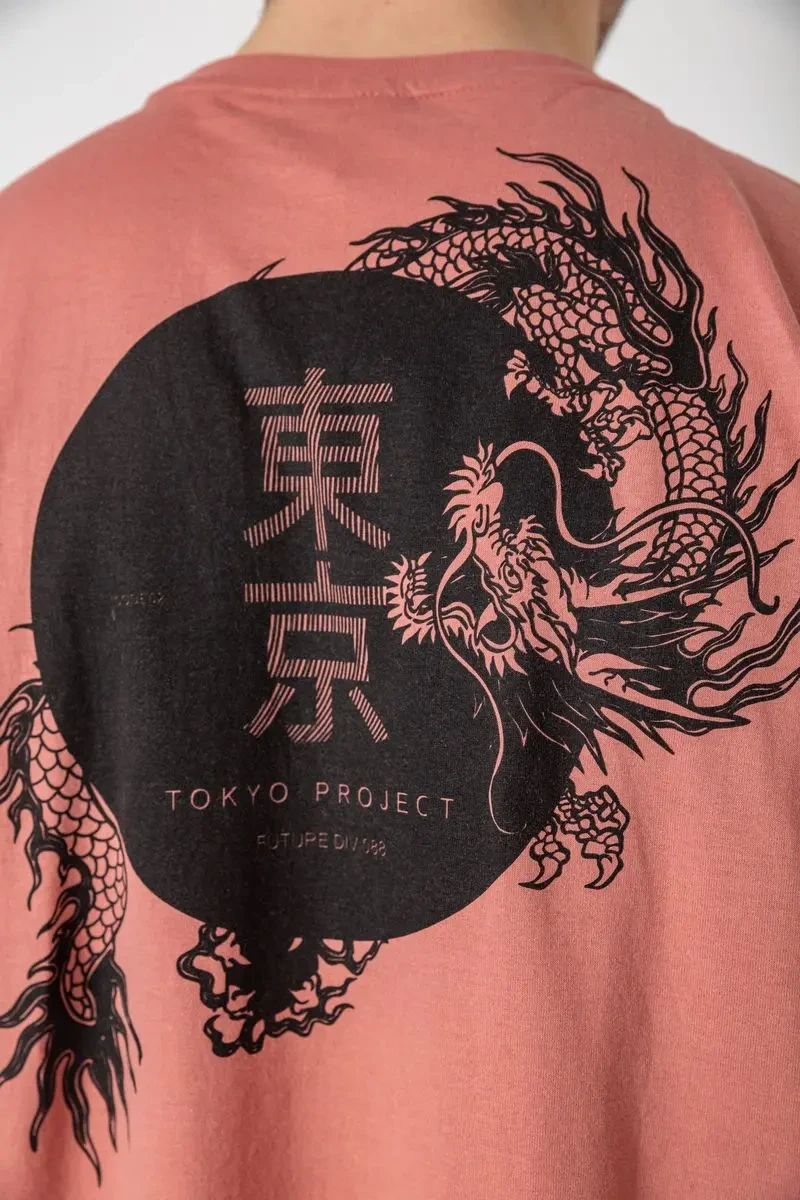 Футболка чоловіча з принтом, колір темно-кораловий, 244R2127 6