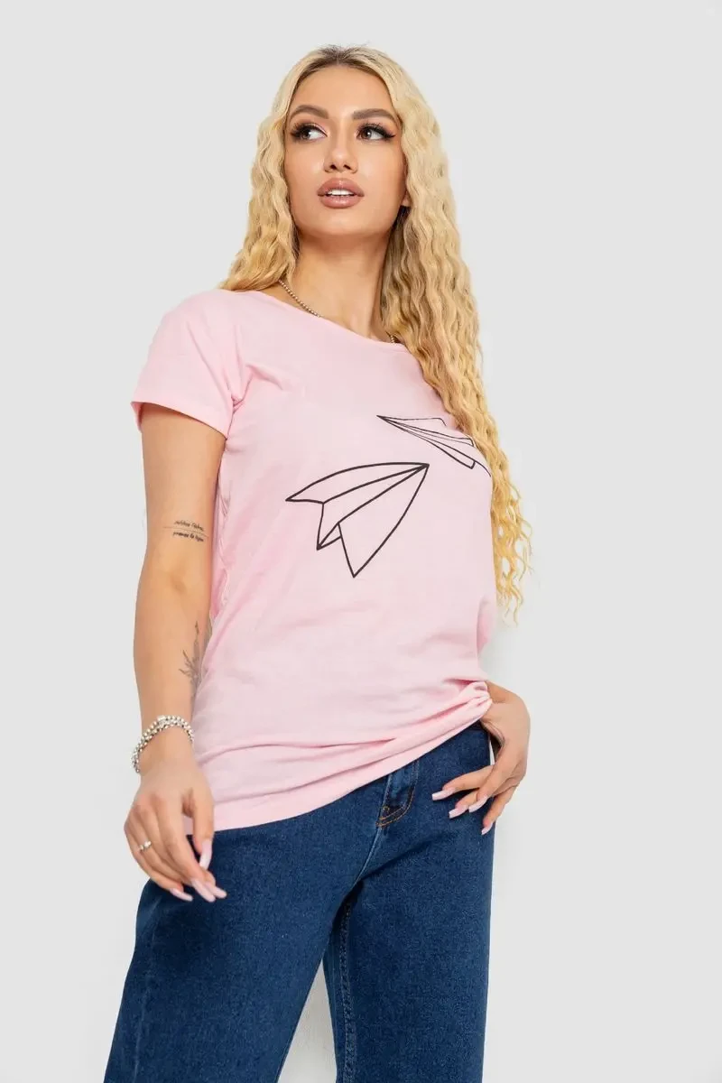 Футболка жіноча з принтом, колір рожевий, 244R2217 3