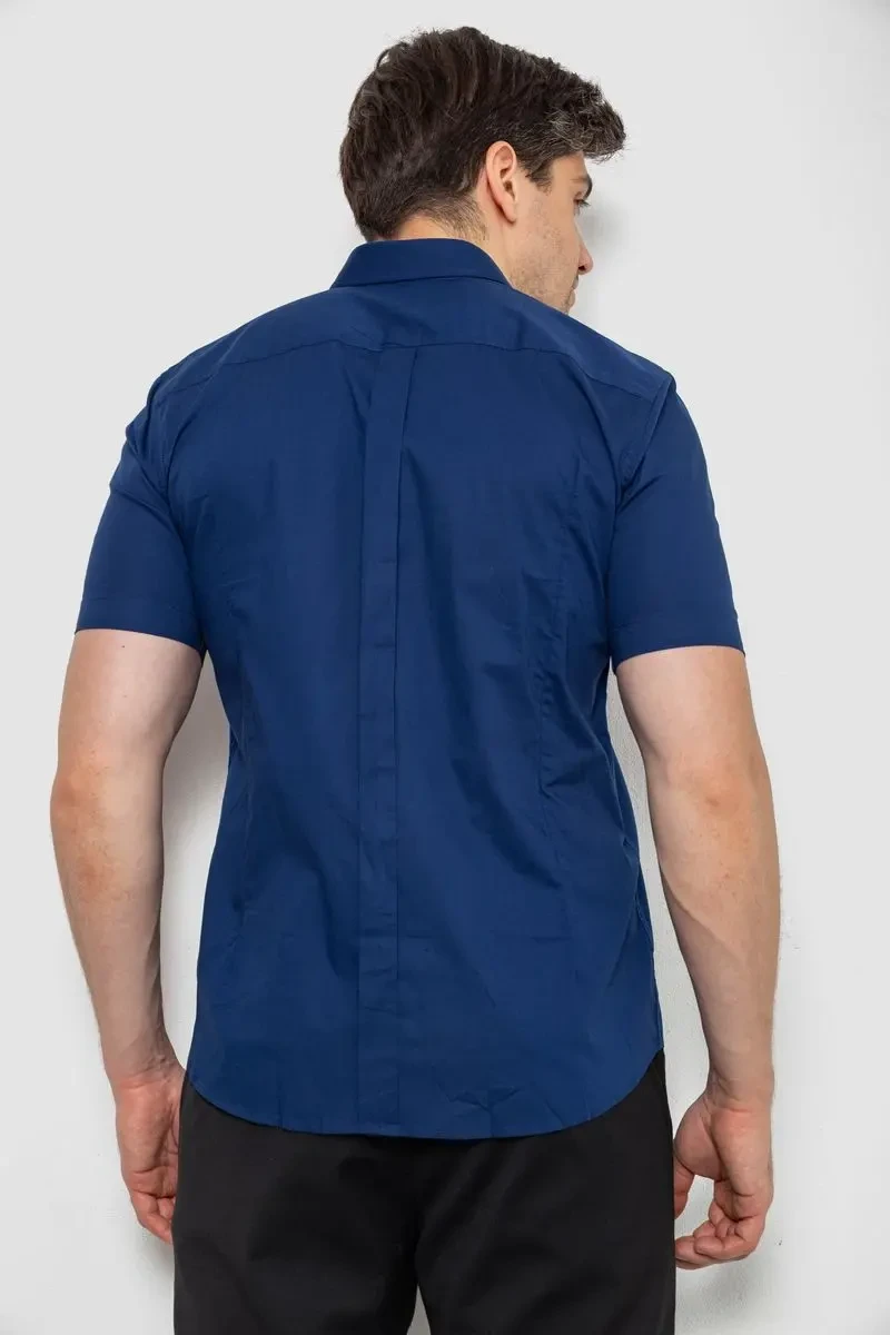 Сорочка чоловіча однотонна, колір синій, 214R6917-3 4