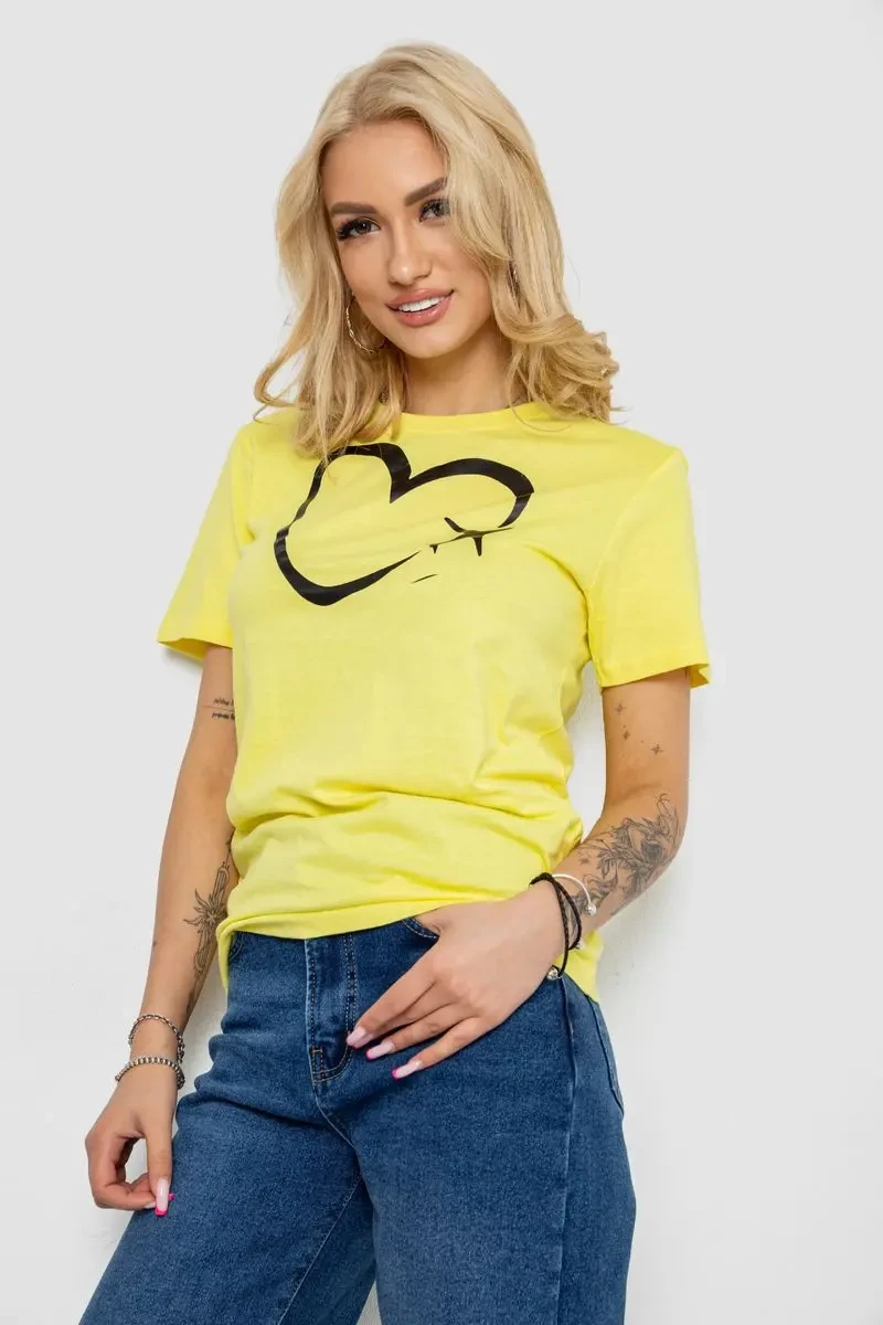 Футболка жіноча з принтом, колір жовтий, 238R554 3