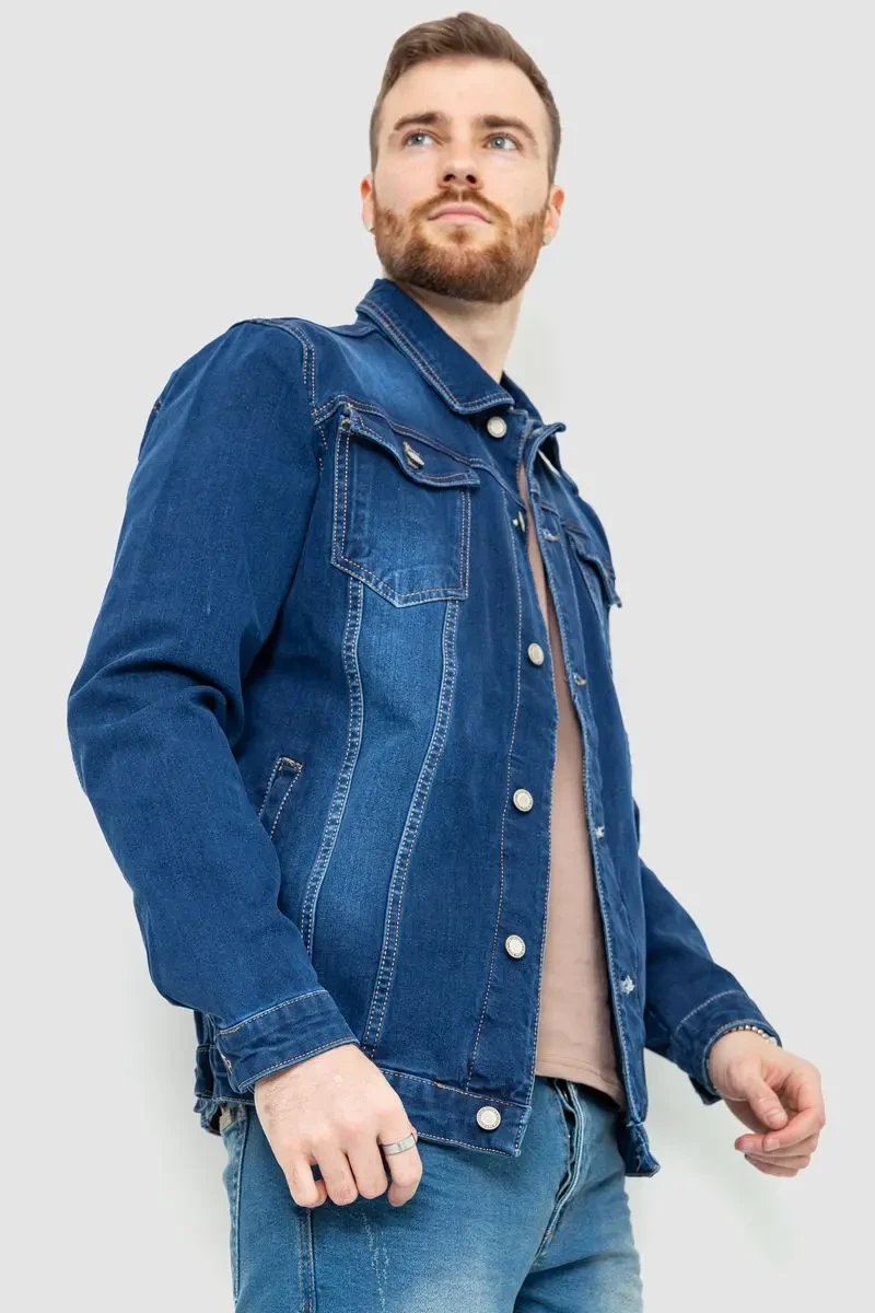 Джинсова куртка чоловіча, колір синій, 157R0110 3