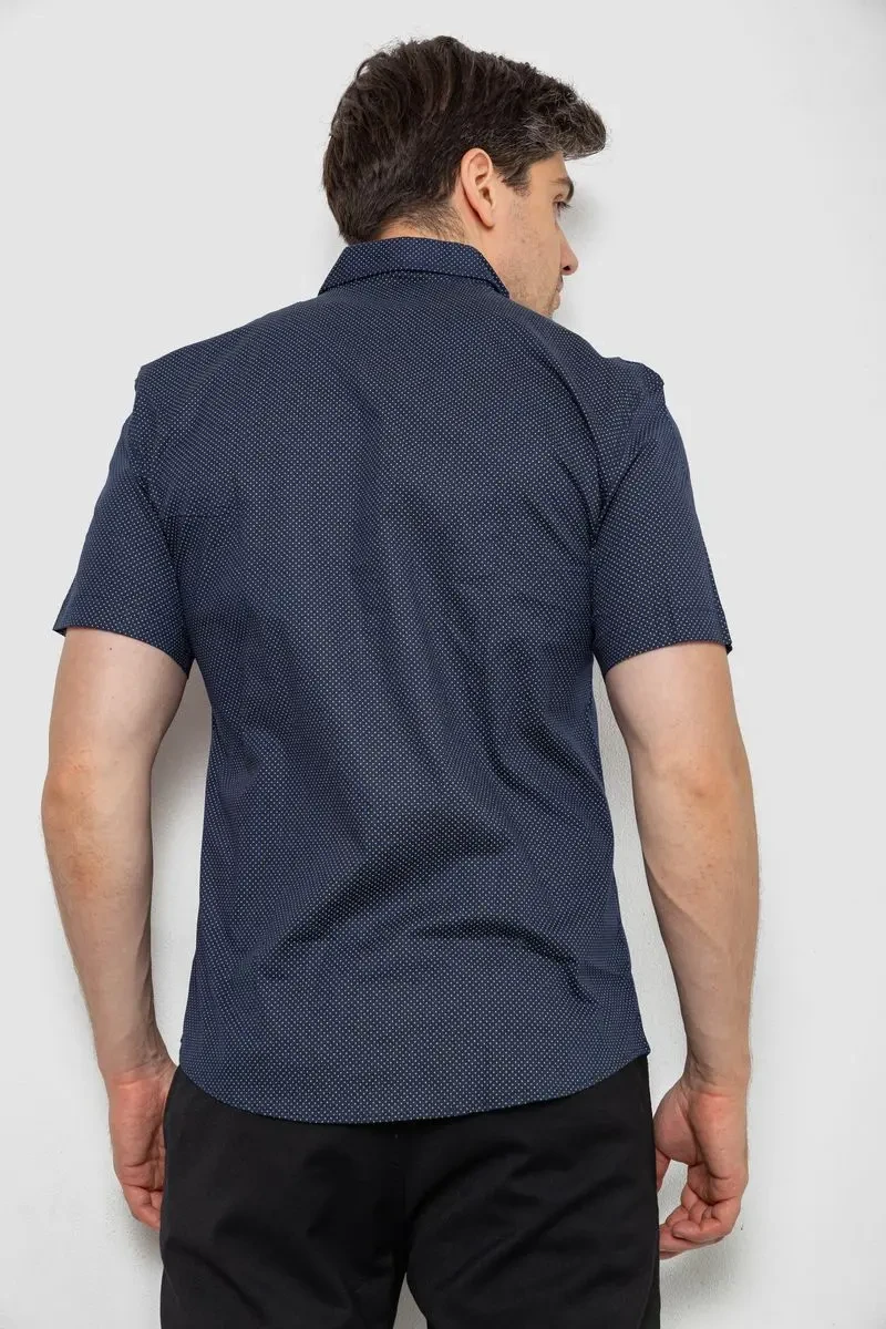 Сорочка чоловіча з принтом, колір темно-синій, 214R7128 4