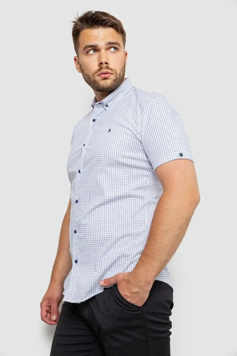 Сорочка чоловіча з принтом, колір білий, 214R4564-4 3