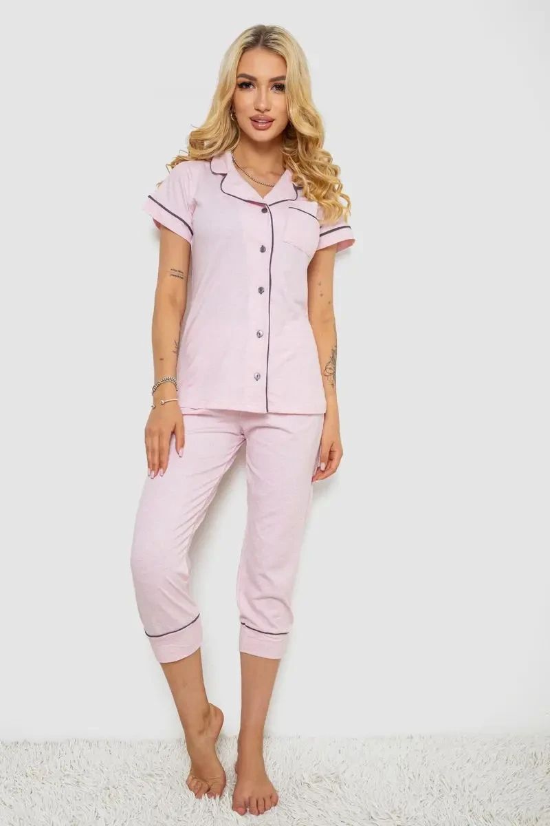 Піжама жіноча, колір рожевий, 243R19008