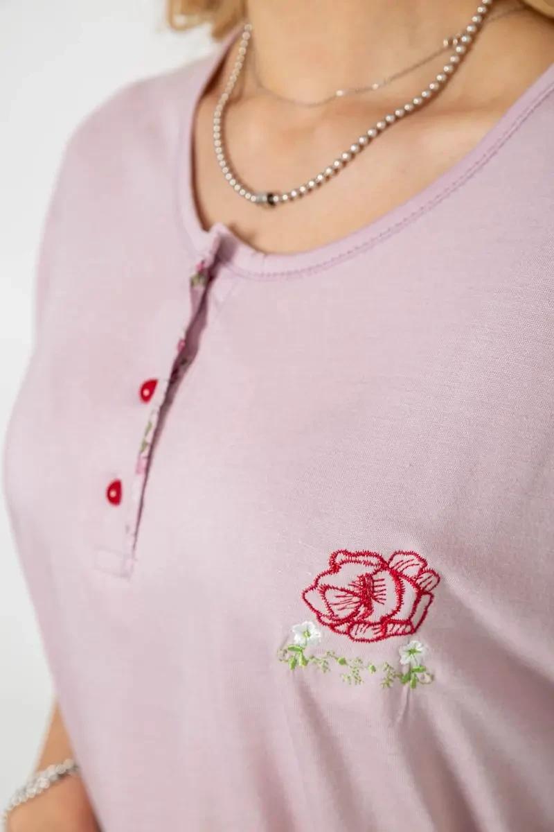 Піжама жіноча з принтом, колір бузковий, 243R6762 5