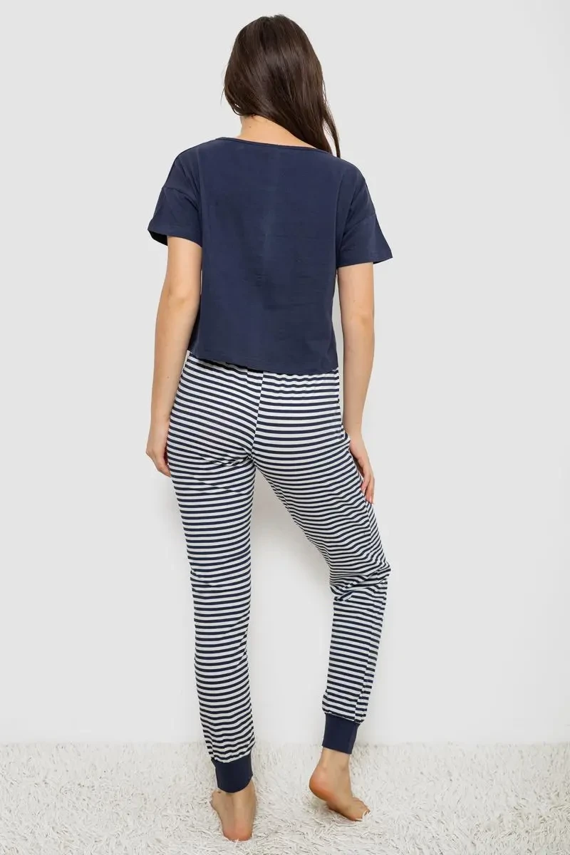 Піжама жіноча, колір синій, 243R1484-019 4