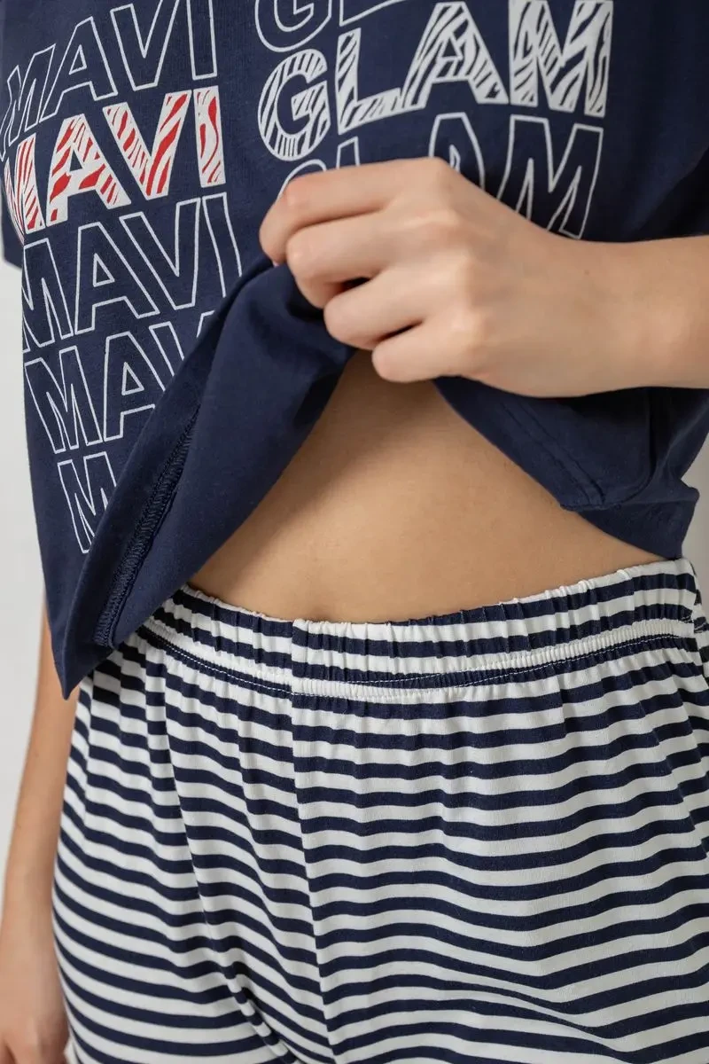 Піжама жіноча, колір синій, 243R1484-019 5