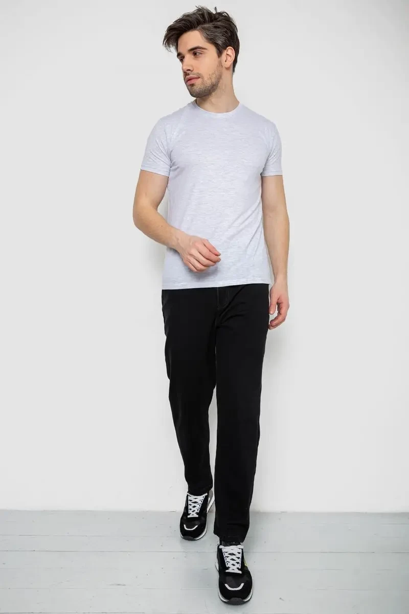 Футболка чоловіча однотонна базова, колір світло-сірий, 244R2405 2