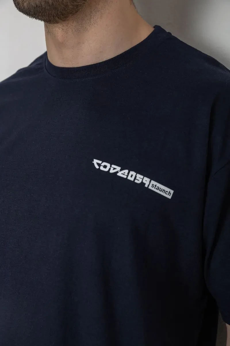 Футболка чоловіча з принтом, колір темно-синій, 244R2127 5