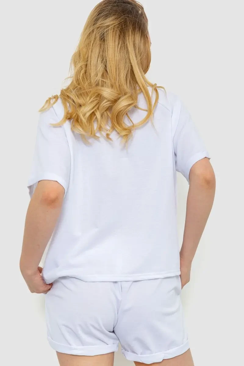 Костюм жіночий однотонний, колір білий, 244R039 4