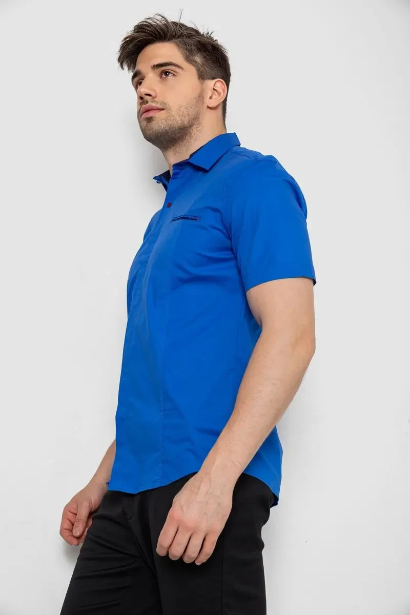 Сорочка чоловіча однотонна класична, колір електрик, 214R7108 3