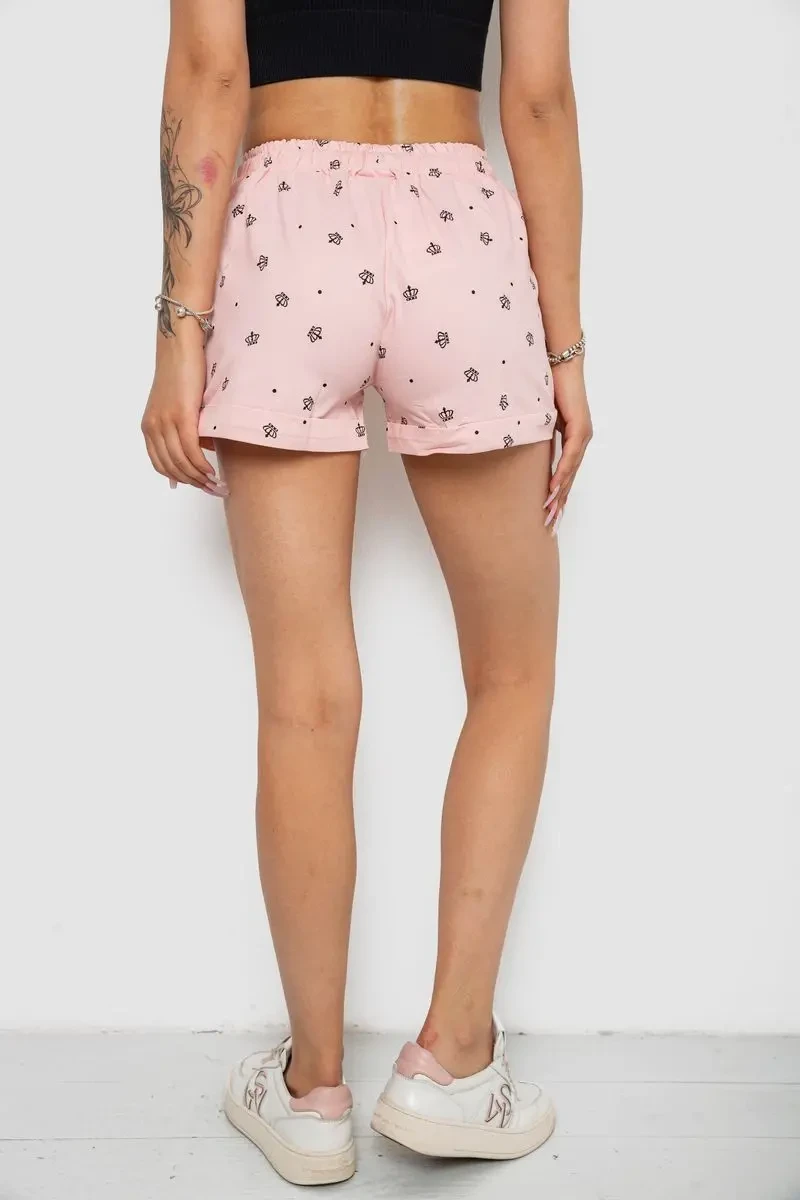 Шорти жіночі з принтом, колір пудровий, 238R7164 4