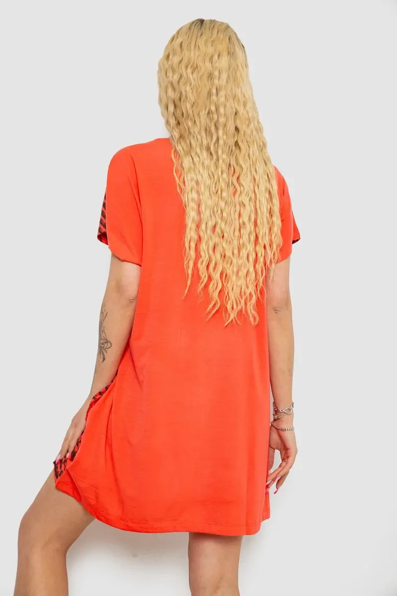 Туніка жіноча з принтом, колір коралово-чорний, 238RBD378 4