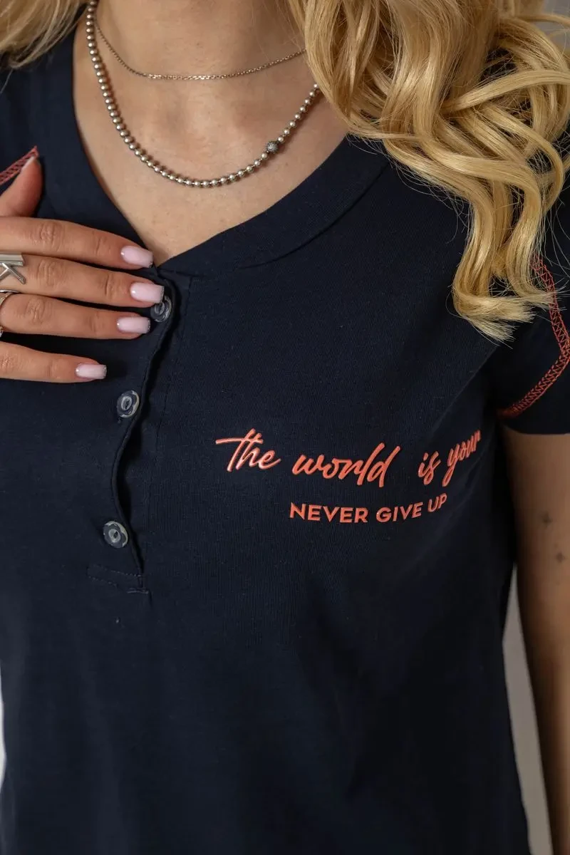 Піжама жіноча з принтом, колір синій, 243R0004-P18 5