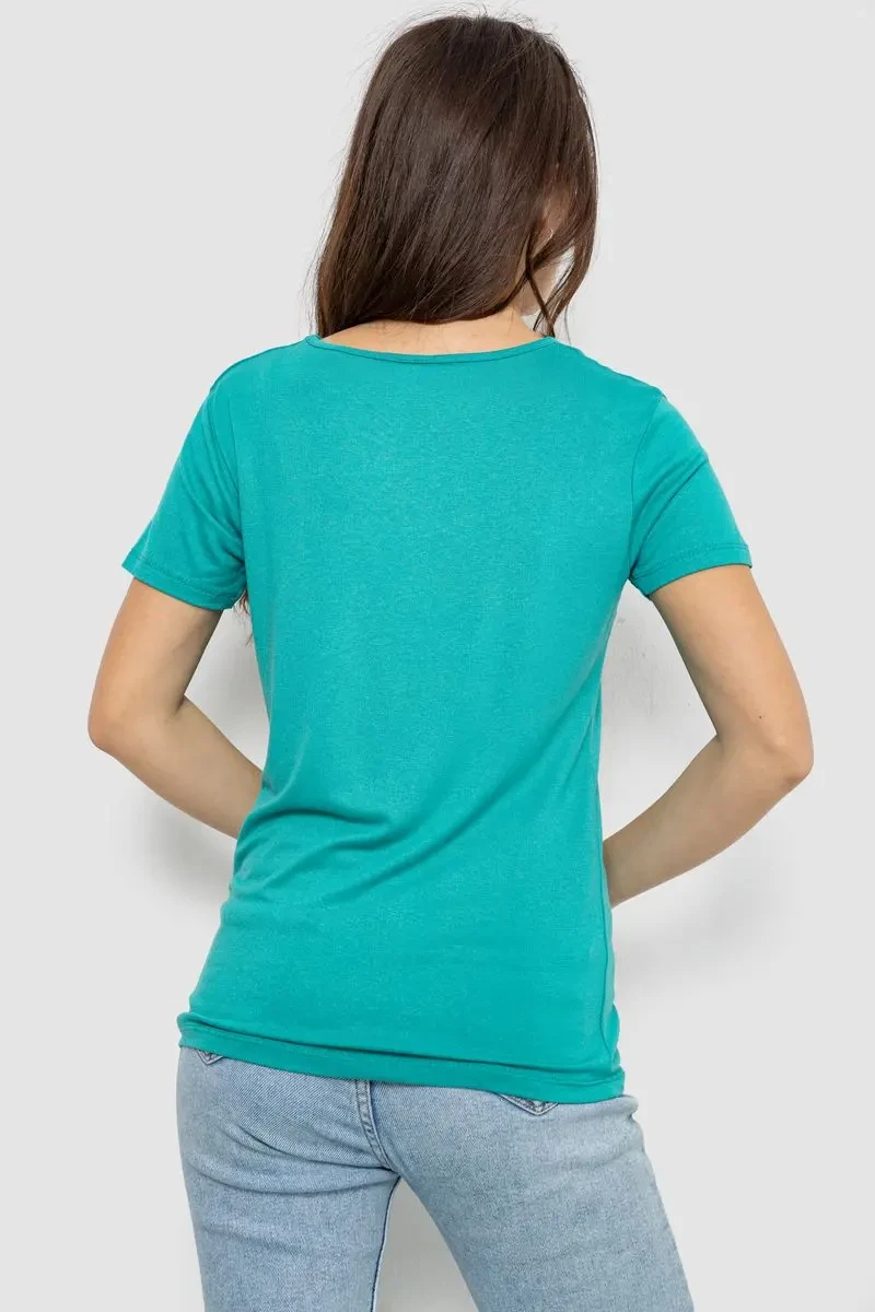 Футболка жіноча з принтом, колір бірюзовий, 244R503 4