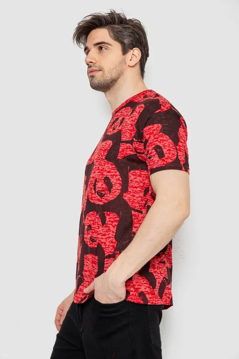 Футболка чоловіча з принтом, колір червоний, 244R6034 3