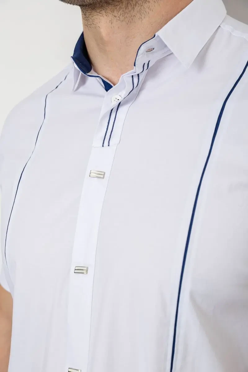 Сорочка чоловіча однотонна, колір білий, 214R7003-5 5