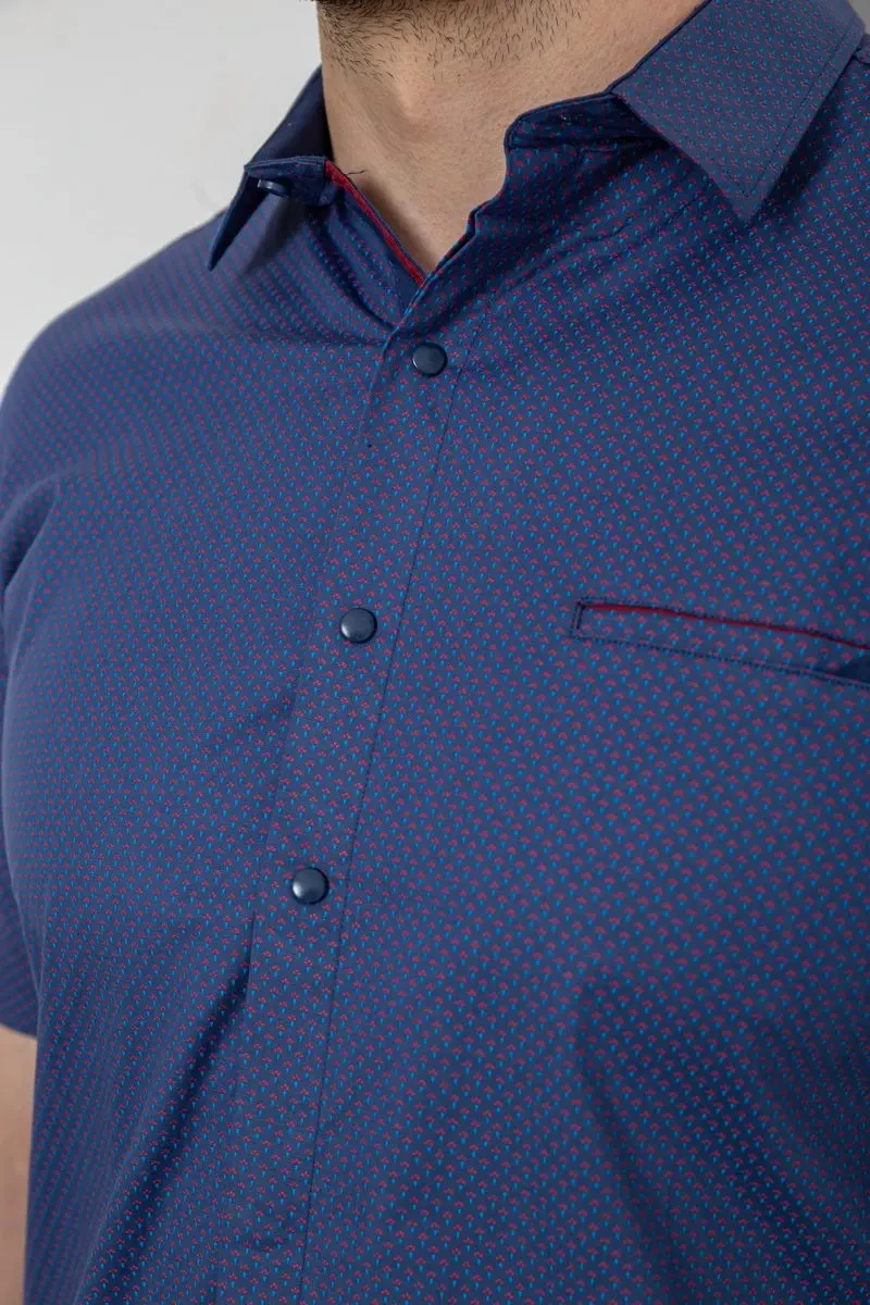 Сорочка чоловіча з принтом, колір синій, 214R7144 5