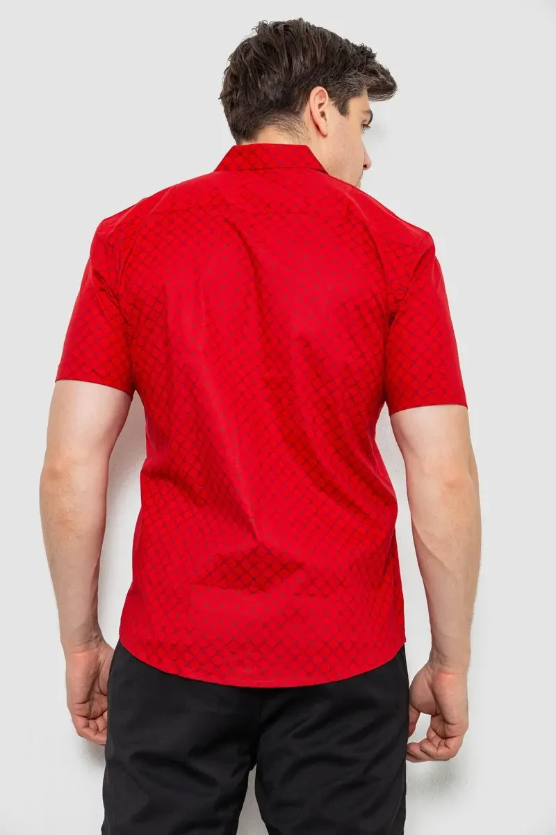 Сорочка чоловіча з принтом, колір червоний, 214R7330 4