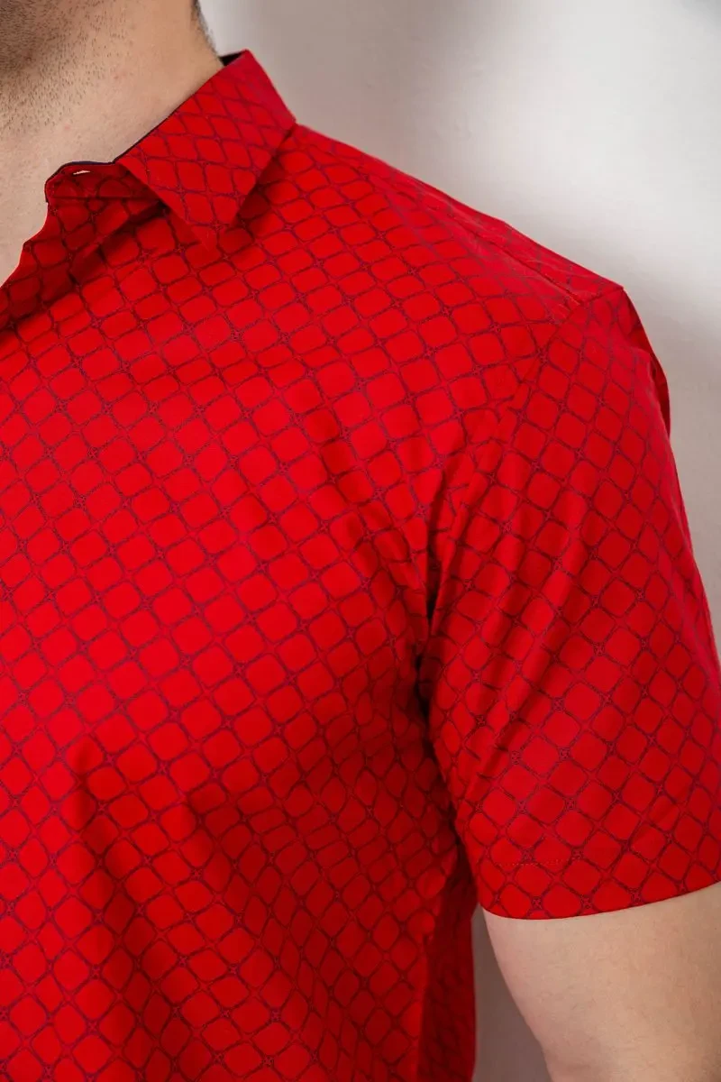 Сорочка чоловіча з принтом, колір червоний, 214R7330 5
