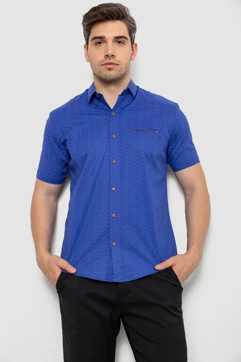 Сорочка чоловіча з принтом, колір електрик, 214R7332