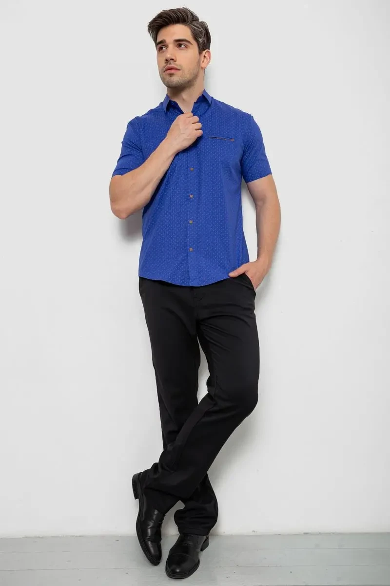 Сорочка чоловіча з принтом, колір електрик, 214R7332 2