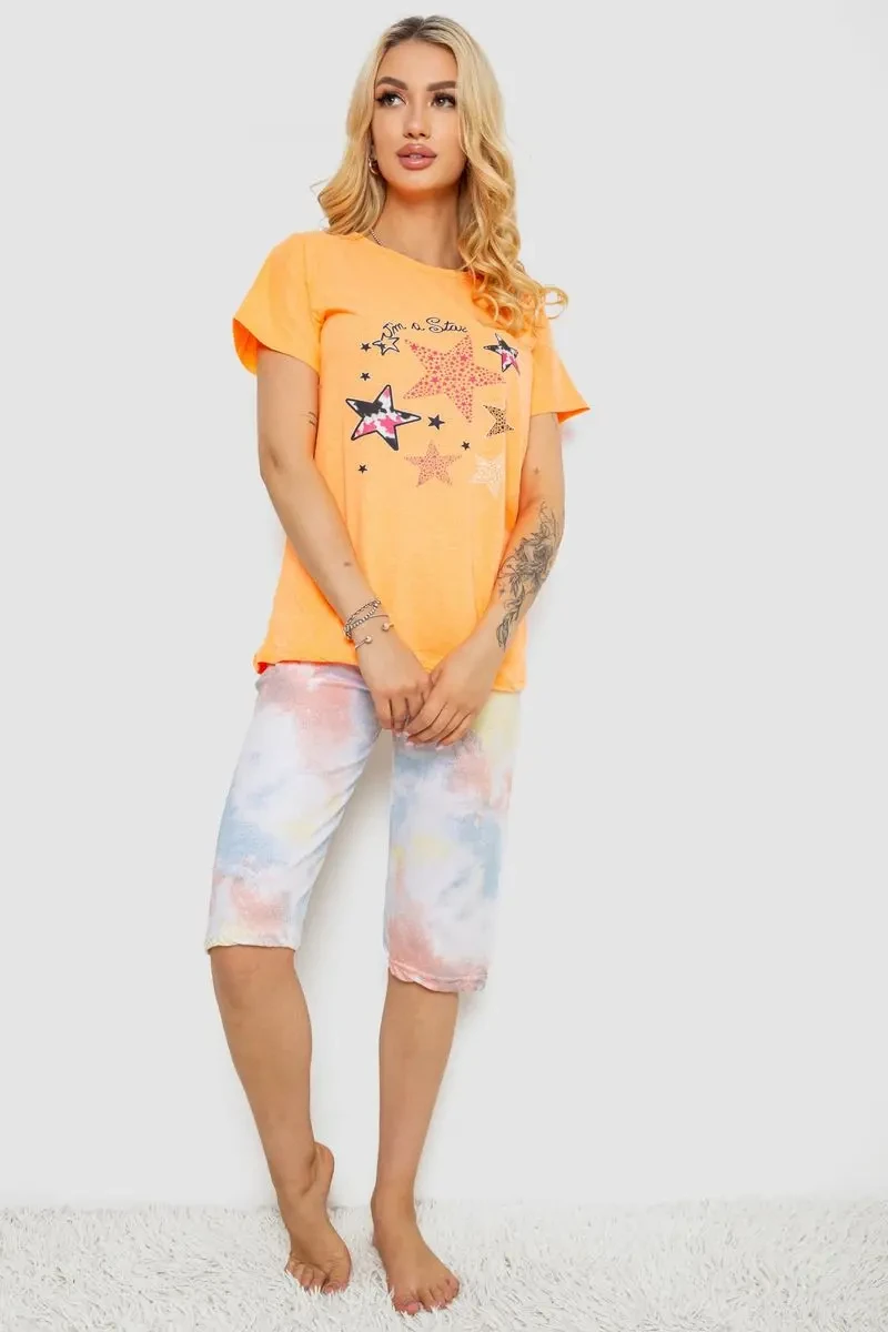 Піжама жіноча, колір помаранчевий, 243R50583