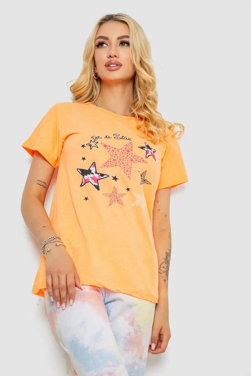 Піжама жіноча, колір помаранчевий, 243R50583 2