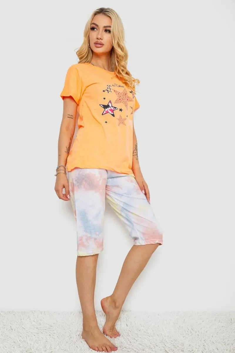 Піжама жіноча, колір помаранчевий, 243R50583 3