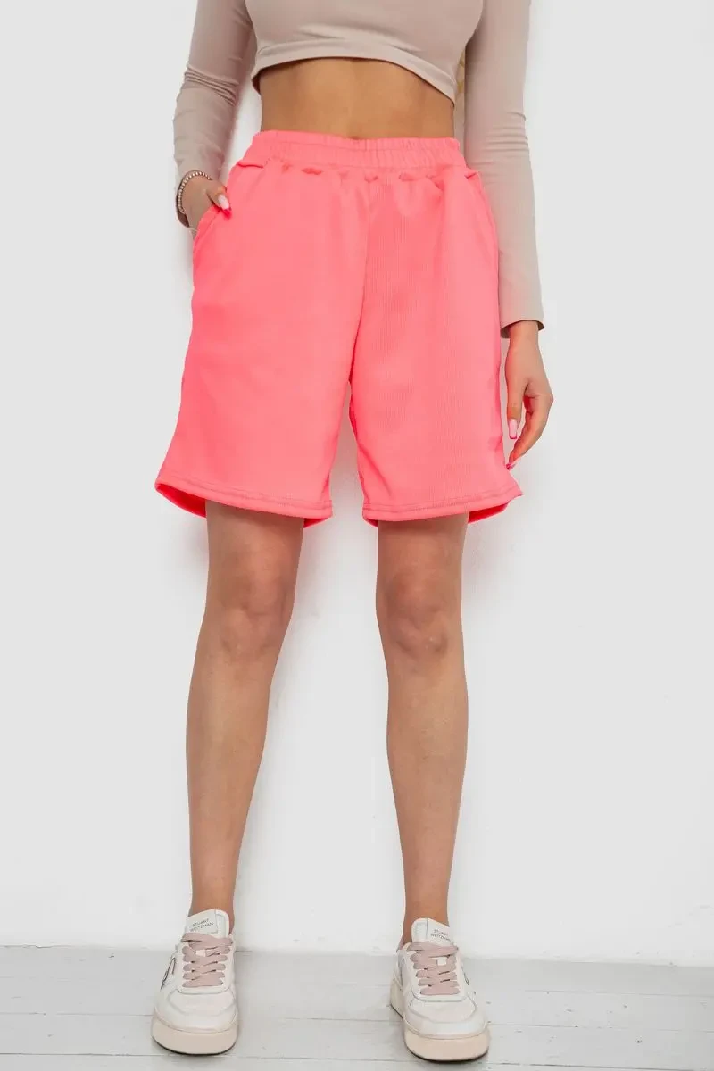 Шорти жіночі в рубчик, колір рожевий, 238R110