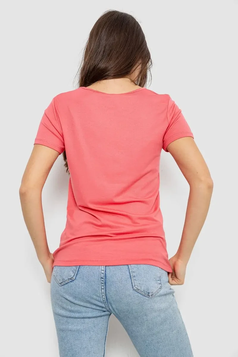 Футболка жіноча з принтом, колір кораловий, 244R509 4