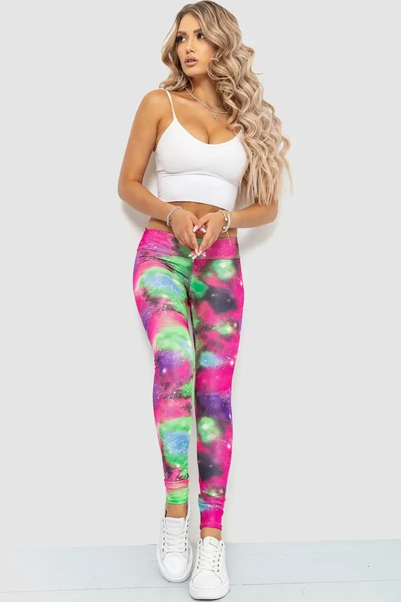 Лосини, колір рожево-салатовий, 172R3109-2 2