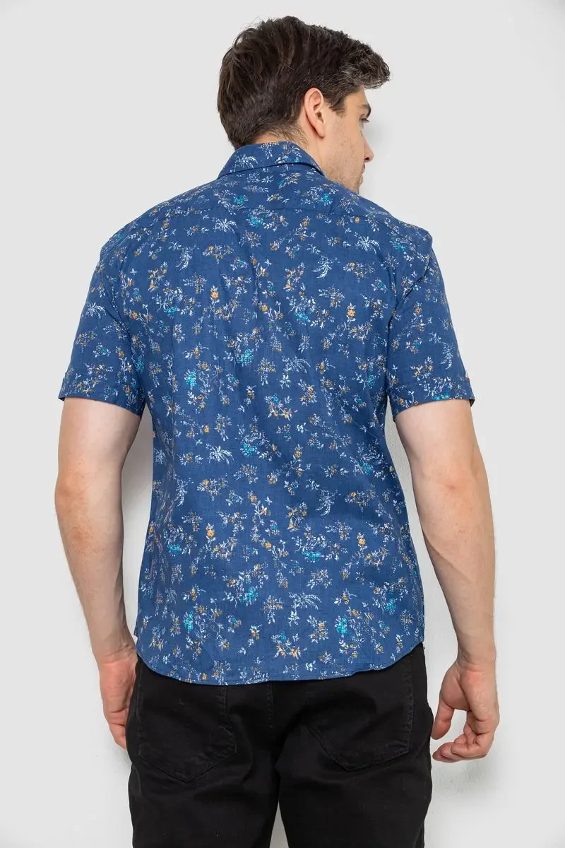 Сорочка чоловіча з принтом, колір джинс, 214R6917-91 4