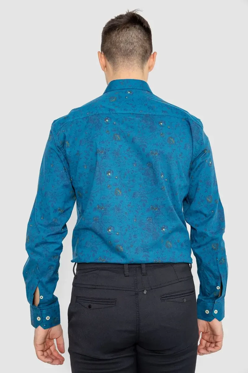 Сорочка чоловіча котонова повсякденна, колір синій, 247R419 4