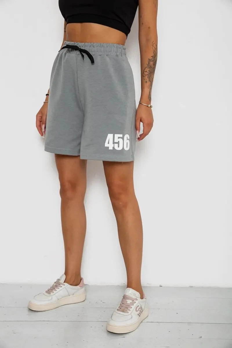 Шорти жіночі з принтом, колір сірий, 238R456 3