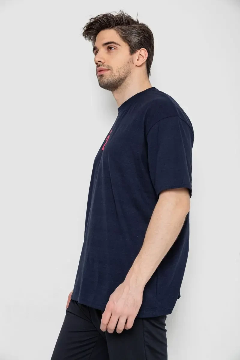 Футболка чоловіча з принтом, колір темно-синій, 244R7024 3