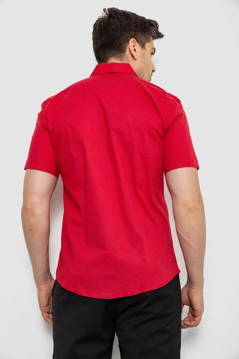 Сорочка чоловіча з принтом, колір червоний, 214R7144 4