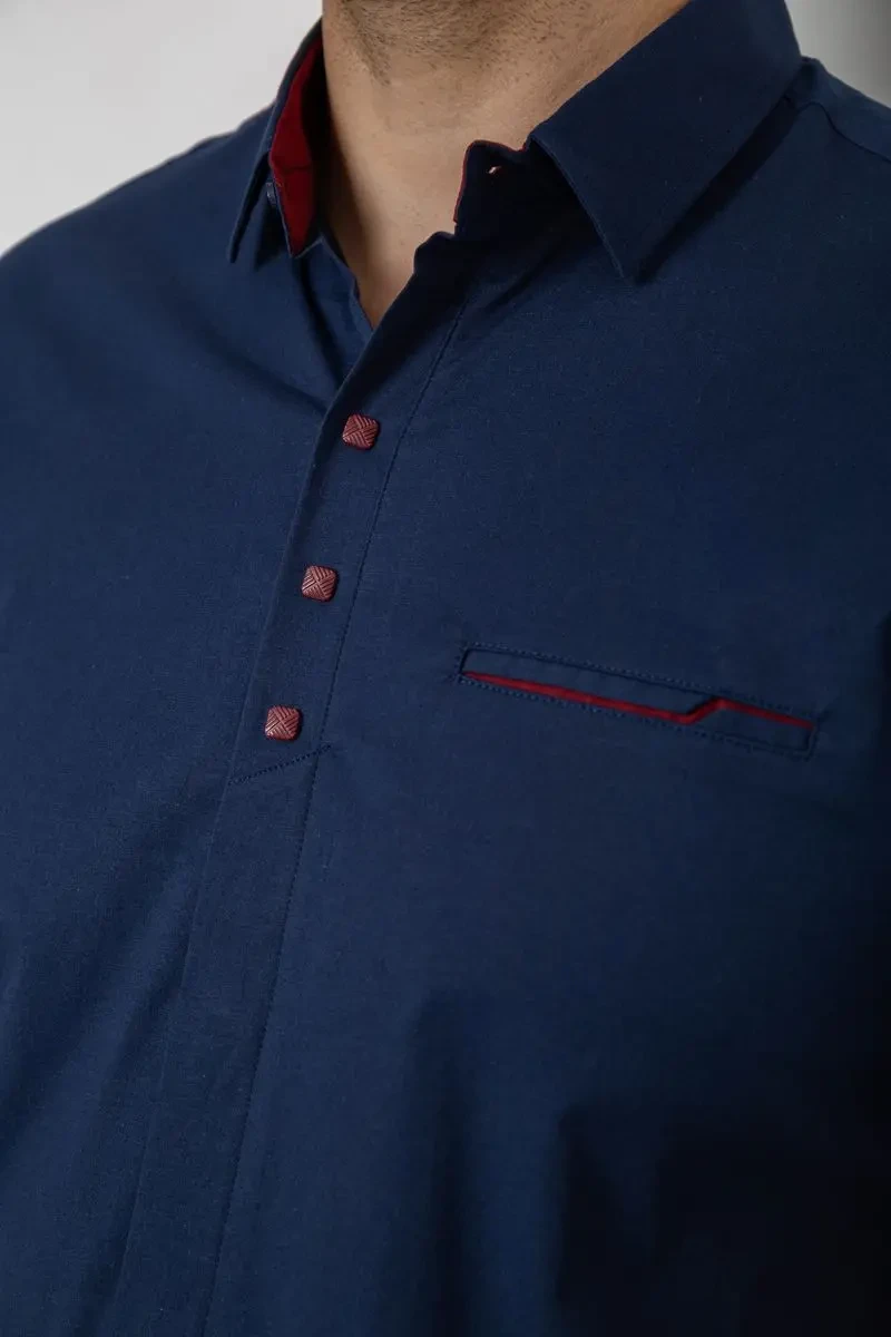 Сорочка чоловіча, колір темно-синій, 214R7326-1 5