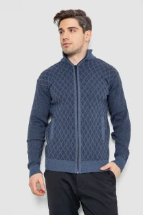 Кофта чоловіча на блискавці, колір джинс, 161R1013