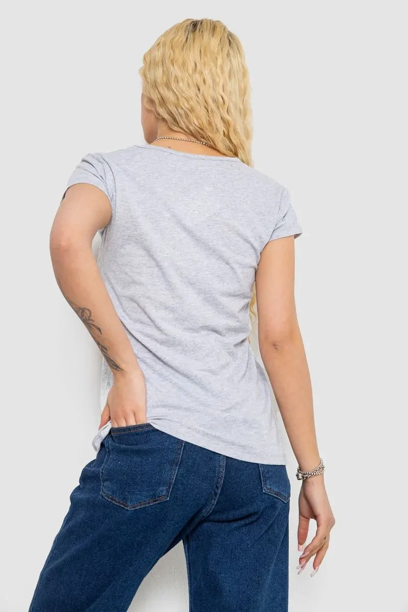 Футболка жіноча з принтом, колір сірий, 244R2204 4