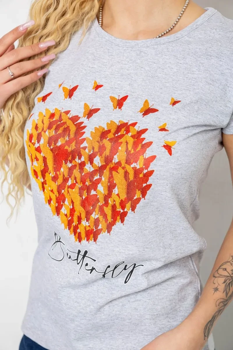 Футболка жіноча з принтом, колір сірий, 244R2204 5