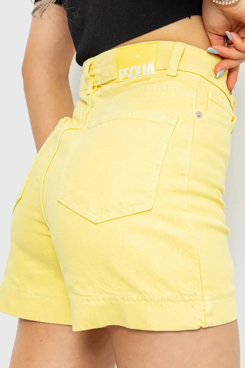 Джинсові шорти жіночі, колір жовтий, 214R245 4