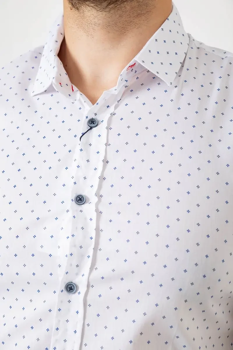 Сорочка чоловіча з принтом, колір білий, 214R6917-4 5