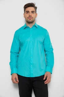 Сорочка чоловіча однотонна, колір бірюзовий, 214R7466