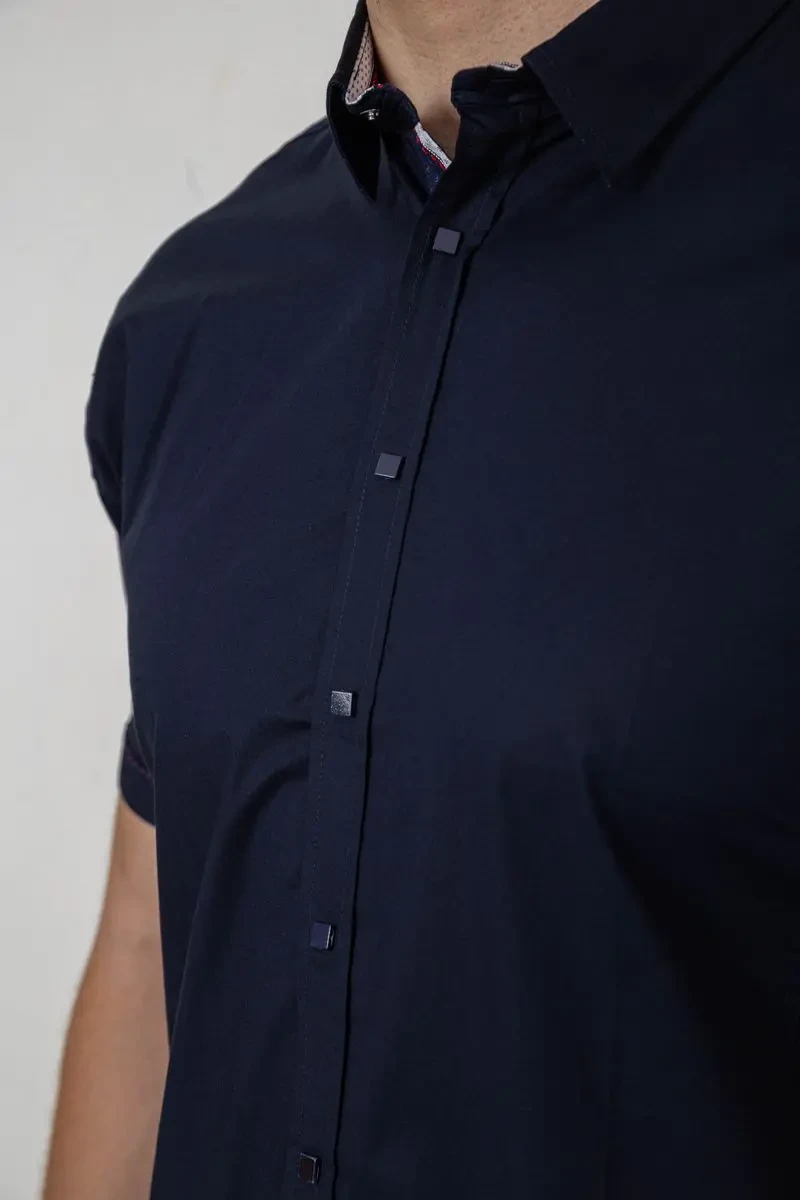 Сорочка чоловіча однотонна, колір синій, 214R1513 5