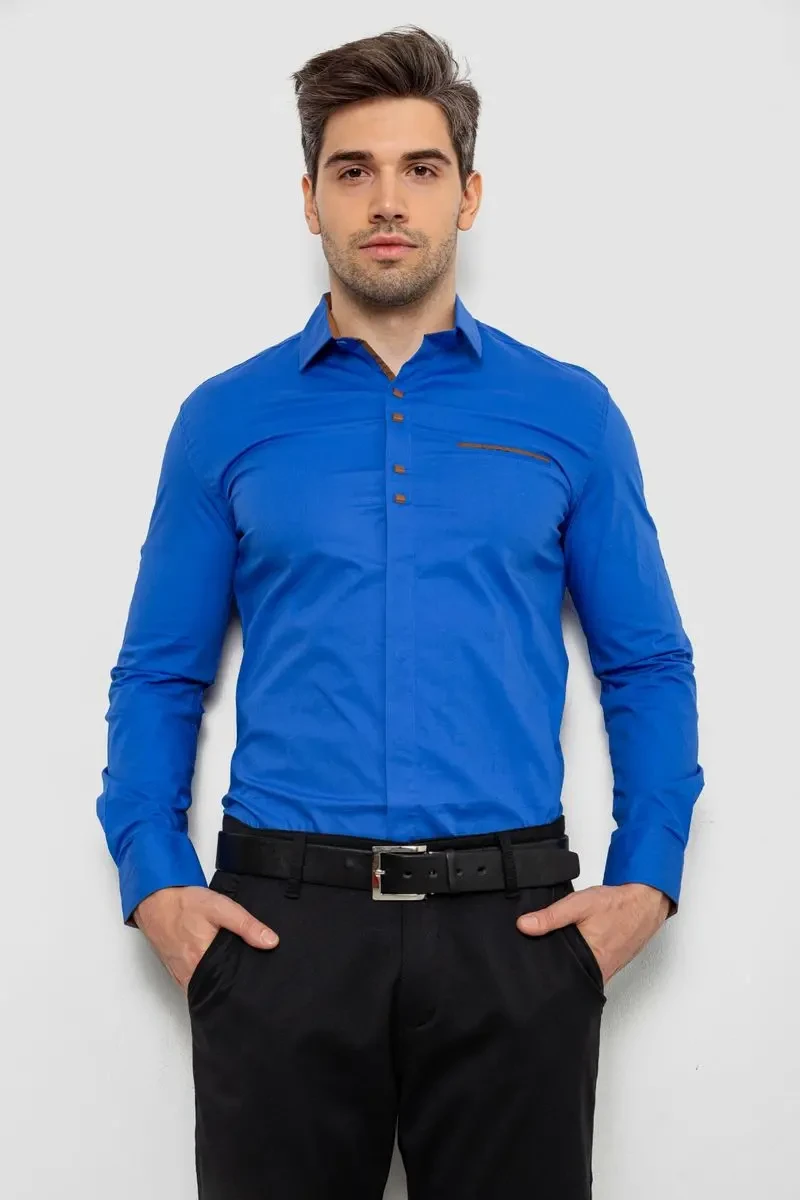 Сорочка чоловіча, колір електрик, 214R7002