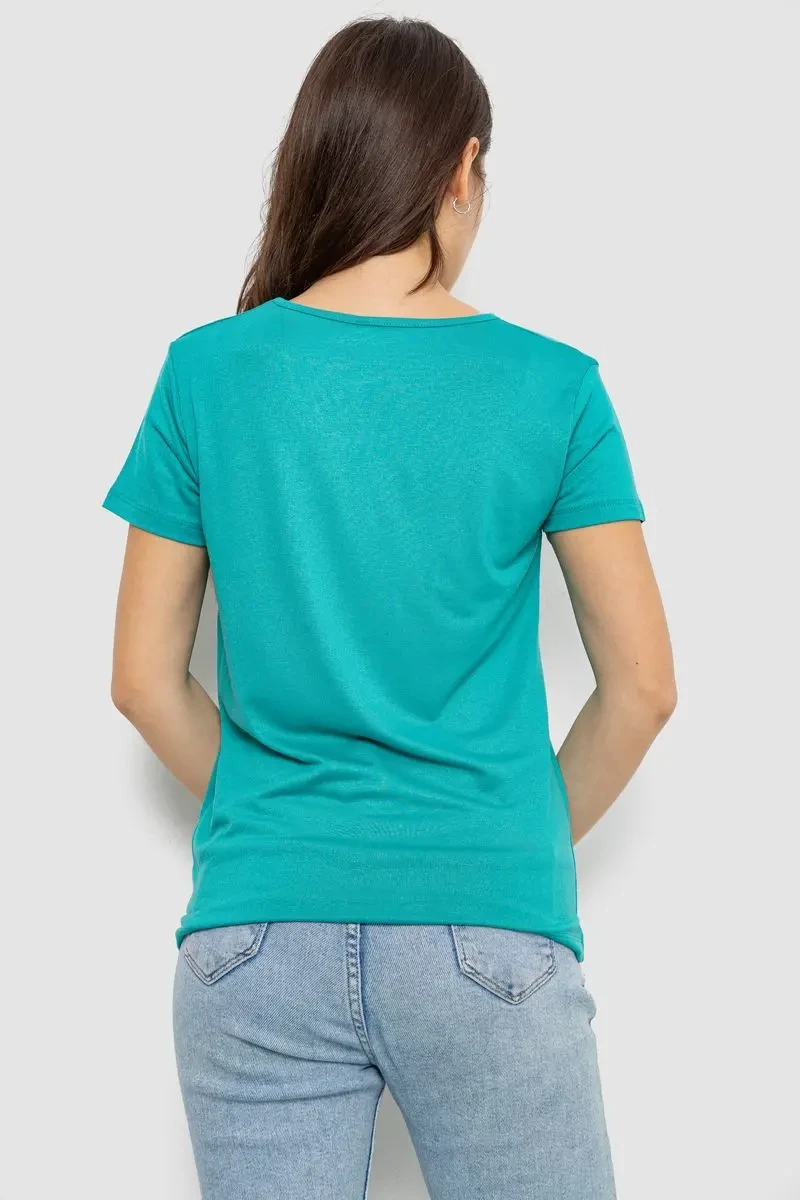 Футболка жіноча з принтом, колір бірюзовий, 244R507 4