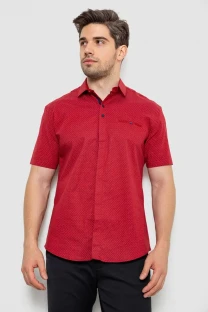 Сорочка чоловіча з принтом, колір бордовий, 214R7130